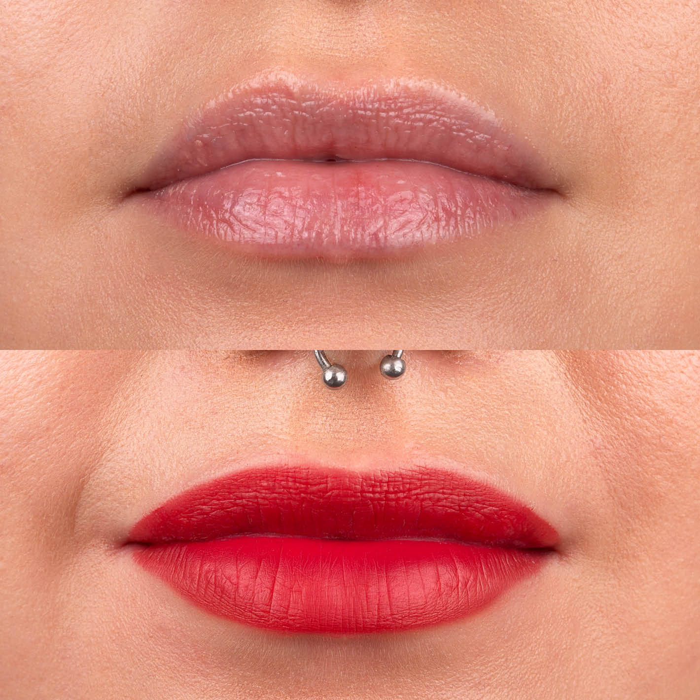 Lip Water - 03 Guava Punch (before/after)